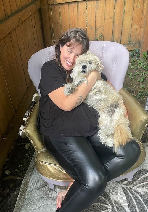 Attorney Christine Baker with her dog